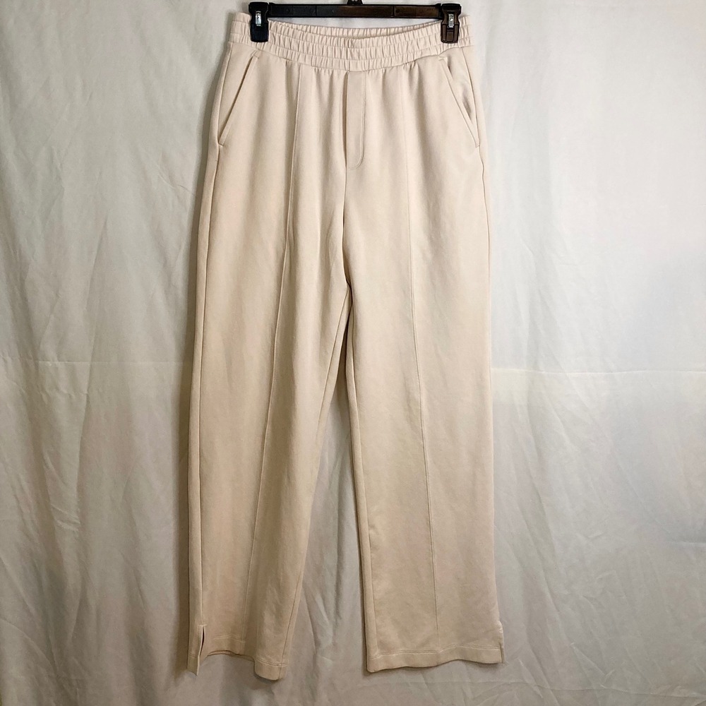 Old Navy Active Dynamic Fleece High Rise Wide Leg Pants Cream Large Tall Pintuck